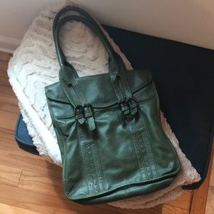 Leather tote bag
